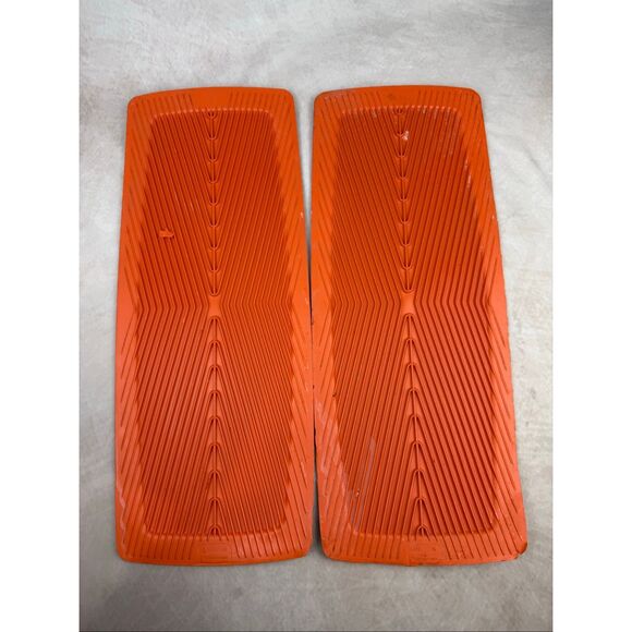 Vintage 1970s Rubbermaid Stove n’ Counter Mats Orange Flower Power MCM Mod Groov - Picture 7 of 9